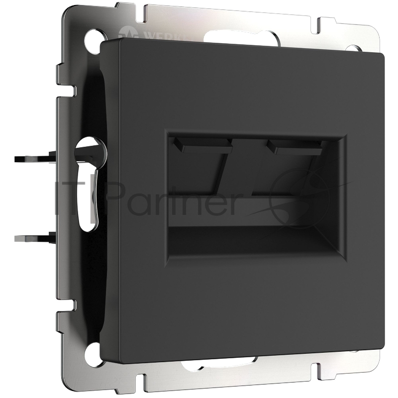 Розетка двойная Werkel Ethernet RJ-45 (черный матовый) W1182208