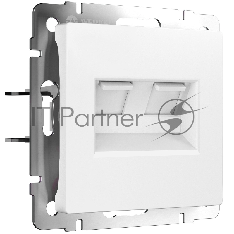 Розетка двойная Werkel Ethernet RJ-45 (белый матовый) W1181161