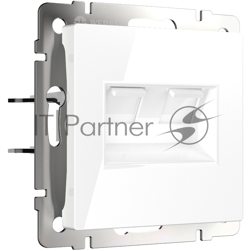 Розетка двойная Werkel Ethernet RJ-45 (белый) W1181101