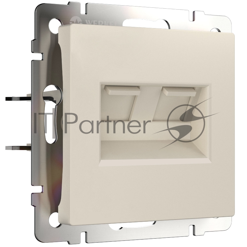 Розетка двойная Werkel Ethernet RJ-45 (айвори матовый) W1181162