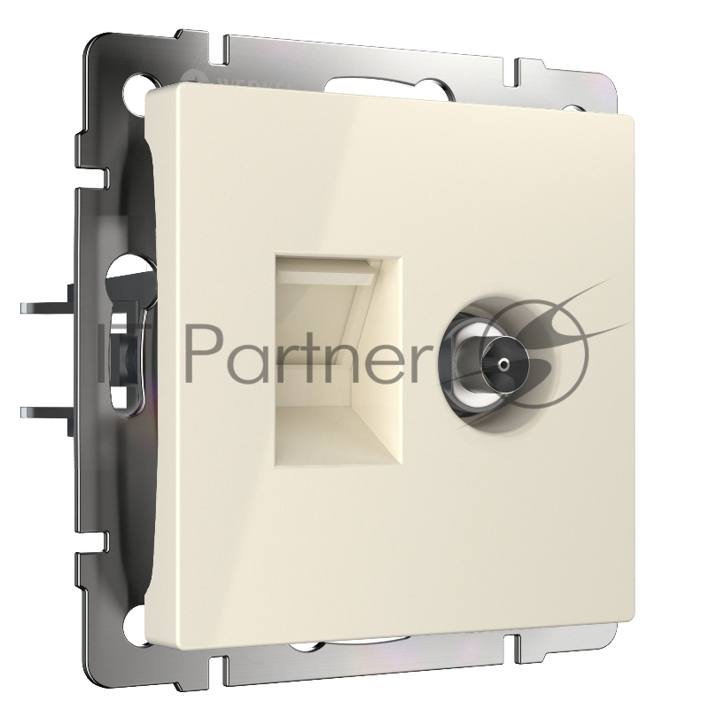 Розетка ТВ+Ethernet RJ-45 6 cat.(слоновая кость)