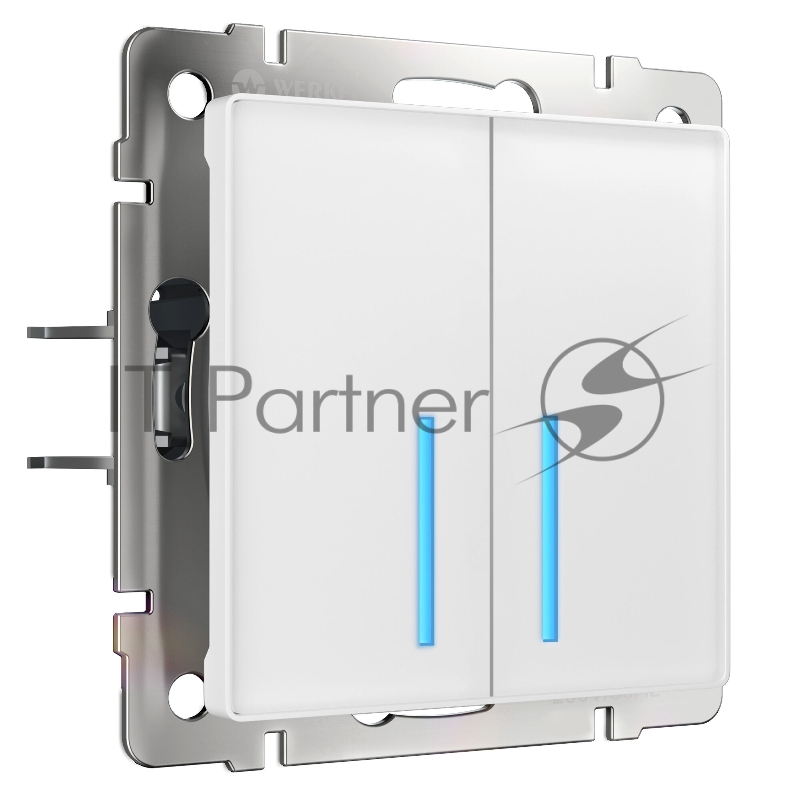 Сенсорный выключатель двухклавишный с подсветкой 1000 Вт (белый) W4520001