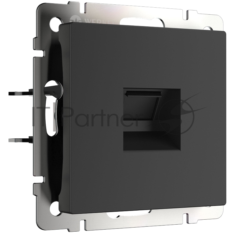 Розетка Ethernet RJ-45 cat. 6A экранированная (черный матовый)