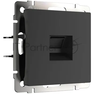 Розетка Ethernet RJ-45 cat. 6A экранированная (черный матовый)