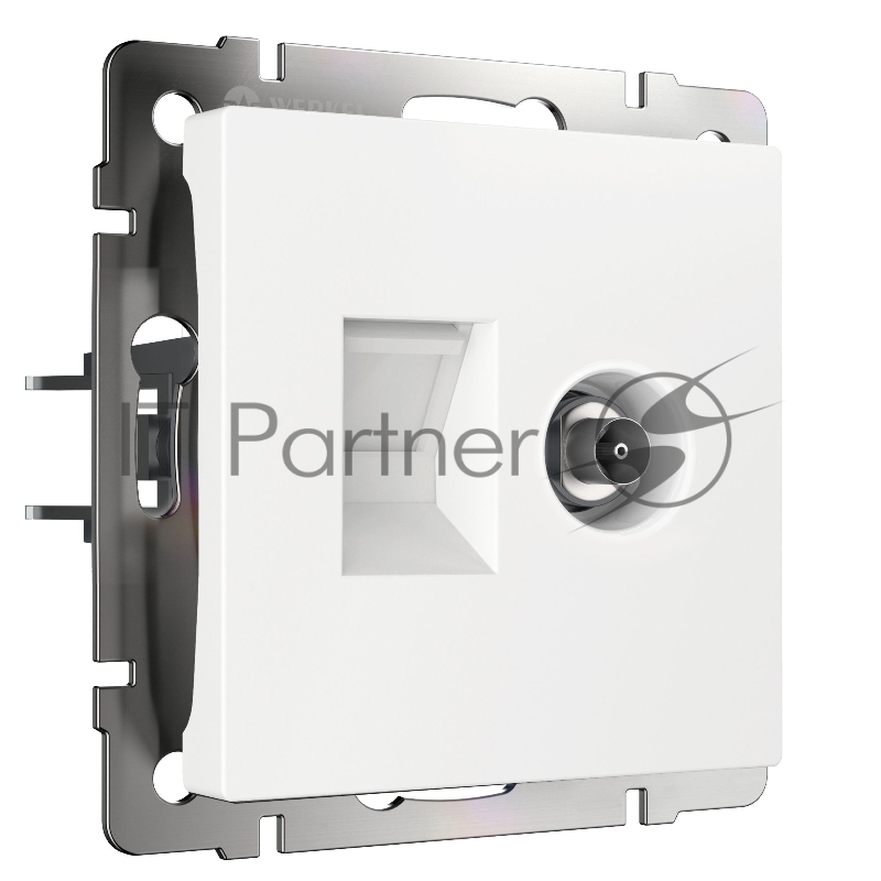 Розетка ТВ+Ethernet RJ-45 6 cat.(белый)