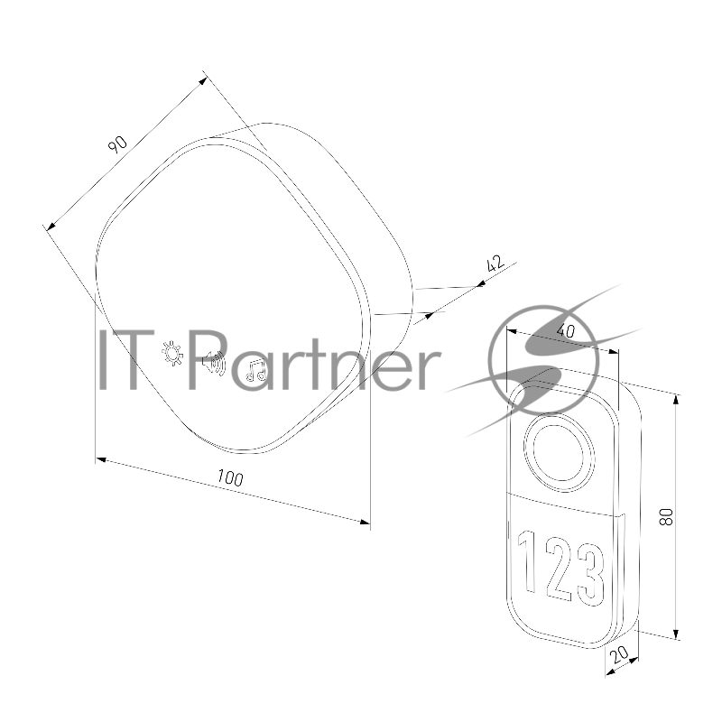 Звонок электрический бытовой (дверной) DBQ29M WL 36M IP20 / Белый