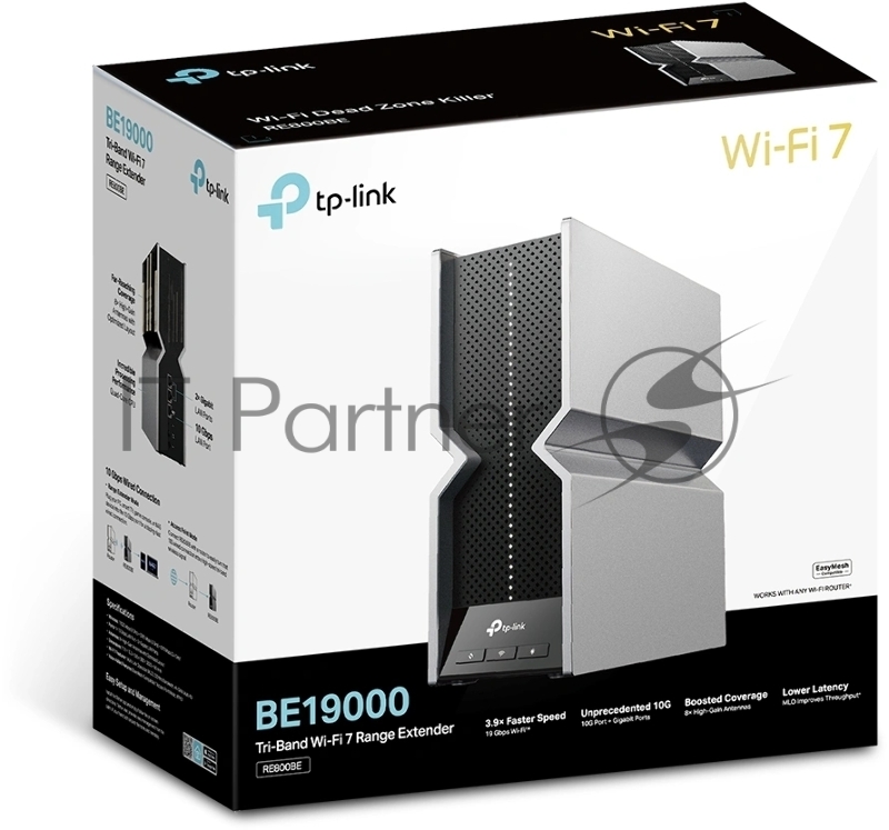 Повторитель беспроводного сигнала TP-Link RE800BE BE19000 Wi-Fi черный