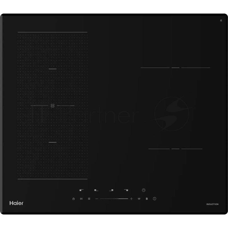 Индукционная варочная поверхность Haier HHX-Y64TFVB, 4 конфорки, с зоной расширения, стеклокерамика, 7000 Вт