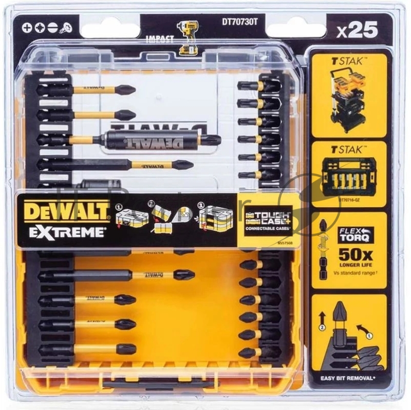 Набор оснастки DeWalt DT70730T-QZ универсал. (25пред.) для шуруповертов/дрелей