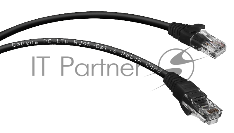 Патч-корд U/UTP 6 кат. 0.5м Cabeus PC-UTP-RJ45-Cat.6-0.5m-BK-LSZH 2xRJ45/8p8c, неэкранированный, черный, LSZH, 0.5м