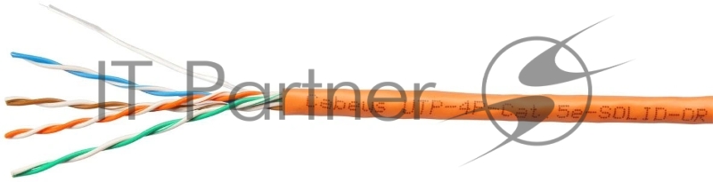 Кабель информационный Cabeus UTP-4P-CAT.5E-SOLID-OR кат.5E U/UTP 4 пары 24AWG PVC внутренний 305м оранжевый