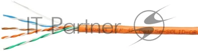 Кабель информационный Cabeus UTP-4P-CAT.5E-SOLID-OR кат.5E U/UTP 4 пары 24AWG PVC внутренний 305м оранжевый