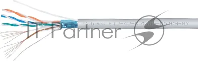 Кабель информационный Cabeus FTP-4P-CAT.5E-PATCH-GY кат.5E F/UTP 4 пары 0.55AWG PVC внутренний 305м серый