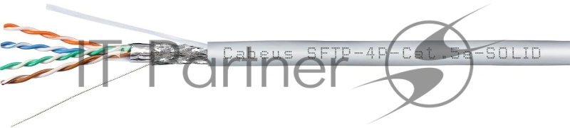 Кабель информационный Cabeus SFTP-4P-CAT.5E-SOLID-GY кат.5E SF/UTP 4 пары 0.6AWG PVC внутренний 305м серый
