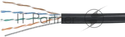 Кабель информационный Cabeus UTP-4P-Cat.5e-SOLID-OUT-PE-UV-100 кат.5E U/UTP 4 пары PE внешний 100м черный