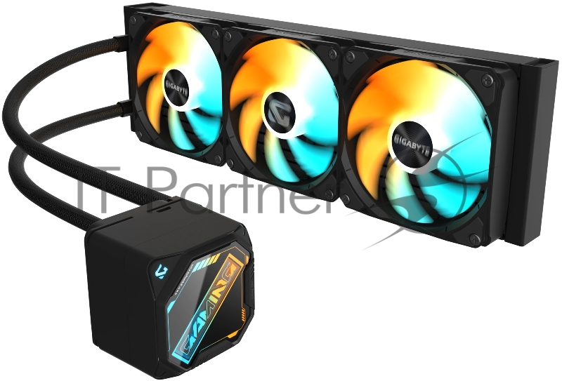 Жидкостная система охлаждения GIGABYTE Gaming GME 360 ARGB черный, алюминий/медь, 2200 об/мин, 35.8 дБ, 4 pin