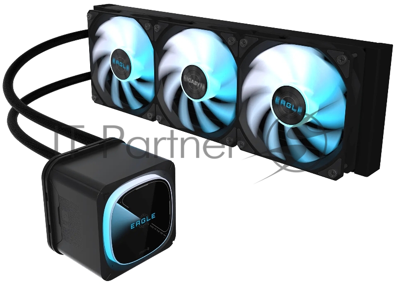 Жидкостная система охлаждения Gigabyte Eagle 360 ARGB черный, алюминий/медь, 2000 об/мин, 37.6 дБ, 4 pin
