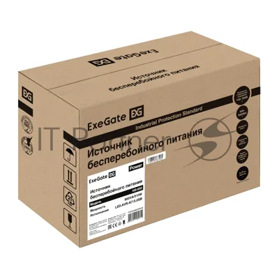 Источник бесперебойного питания ExeGate Power NB-850.LED.AVR.4C13.USB (850VA/510W, LED, AVR, 4*C13, USB, батарея 12V 9Ah, Black)