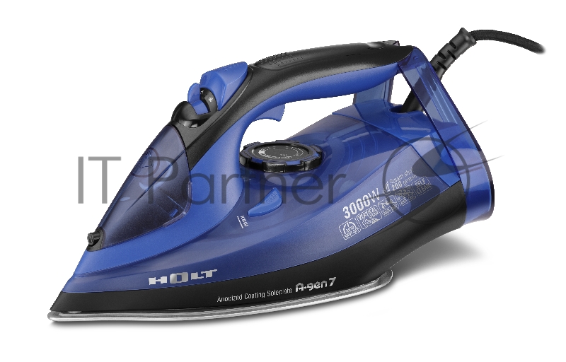 Утюг HOLT HT-IR-015-400 синий, 3000 Вт, 50 г/мин, 200 г/мин, 380 мл