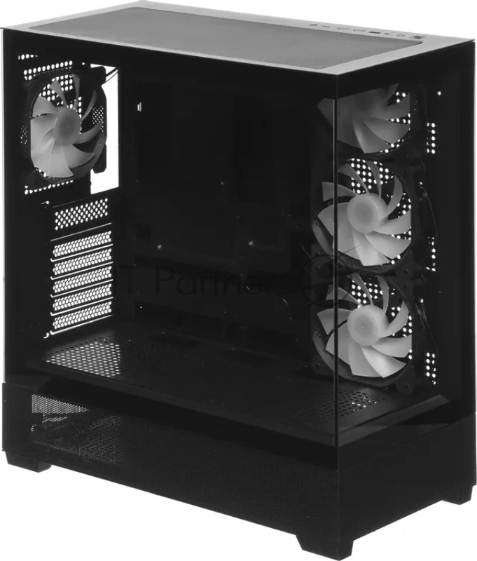 Корпус ACCORD ACC-ZA11B AR Black, Midi-Tower, чёрный, 4 x 120 мм