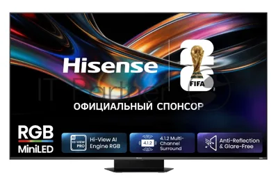 Телевизор Hisense 75" 75UR9S темно-серый RGB Mini LED 4K UHD 180Hz Smart TV 4GB/128GB