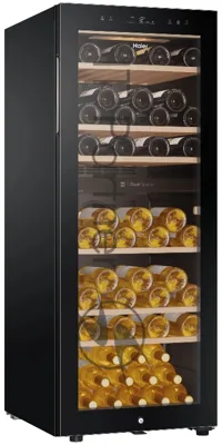 Винный шкаф Haier FWC77GDAE1 черный, 190 л, 2 отсека, 77 бут., класс A