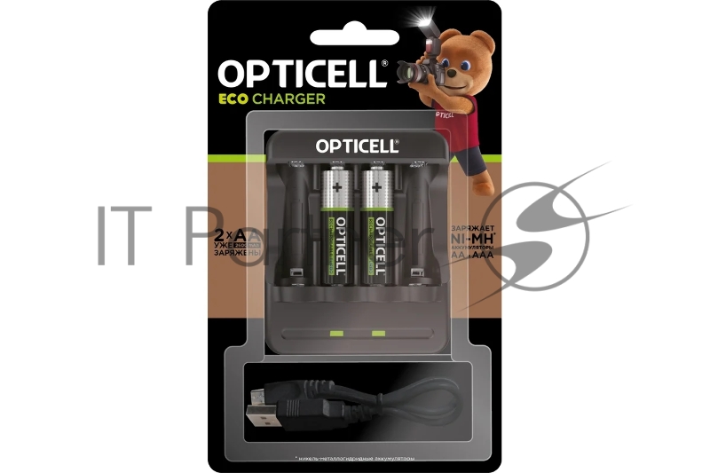 Аккумулятор + зарядное устройство Opticell Turbo АА 2600 mAh AA/AAA 2600mAh (2шт) блистер