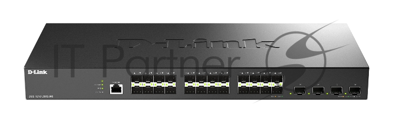 Коммутатор D-Link DGS-1210-28XS/ME/C1A, 24×1 Гбит/с SFP + 4×10 Гбит/с SFP+, управляемый