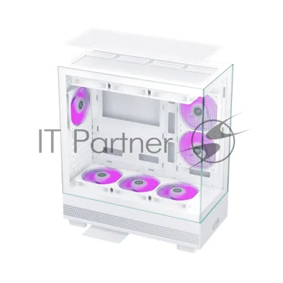 Корпус без блока питания Case PCCooler C3 Q500 WH, Midi-Tower, TG, no fans, 1xUSB 3.0 + 1xUSB 2.0 + 1xUSB-C, ATX, mATX, mITX White