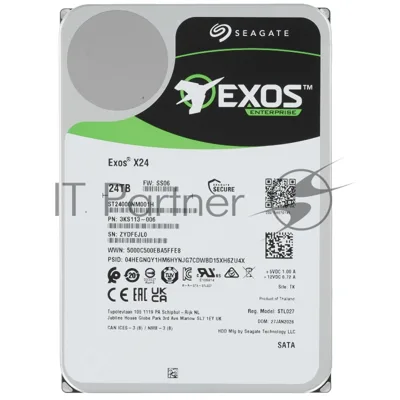 Жесткий диск HDD Seagate Exos X24 24Tb 7200rpm SATA 512Mb 3.5"