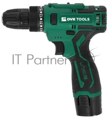 Дрель-шуруповерт Ovk Tools OTCS2AA-12V-1.5A, 12 В, 1,5 Ач, 26 Нм, щеточный