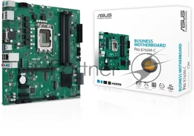 Материнская плата ASUS PRO B760M-C-CSM, LGA 1700, Intel B760, 4xDDR5, 4xSATA, 2xM.2, 1xPCIe 4.0 x16, 2xPCIe 3.0 x1, 1xVGA, 1xHDMI, 2xDP, 1x1Gb LAN, 2xUSB-A 5Gbps, 2xUSB-A 2.0, 3x3.5 мм, 7.1, mATX
