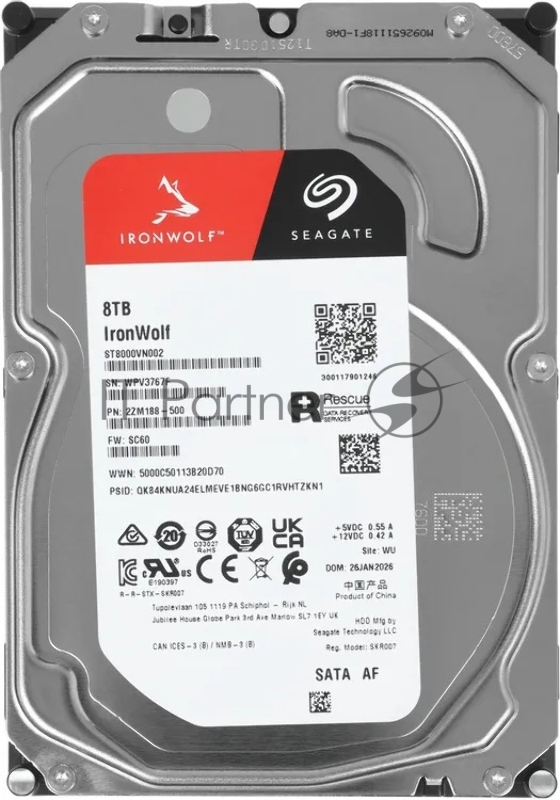 Жесткий диск HDD Seagate IronWolf 8Tb 5400rpm SATA 256Mb 3.5"