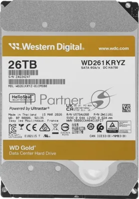 Жесткий диск HDD WD Gold 26Tb 7200rpm SATA 512Mb 3.5"