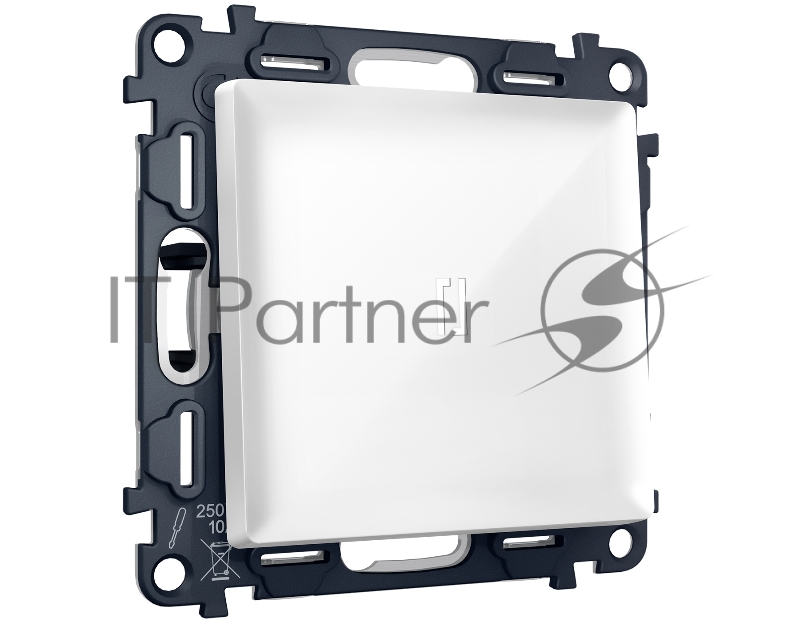 Комплект механизма 1-кл проходного выключателя с подсветкой 5600K ALFA Белый глянец QUANT (AP1020, VM105, G25W) MA102035