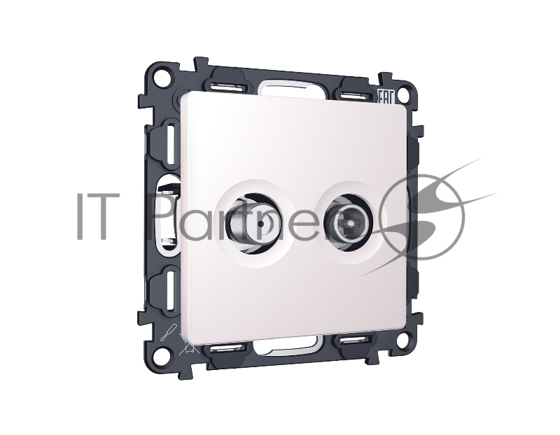 Комплект механизма розетки TV оконечной + SAT 5-862MHz 3.5dB/950-2150MHz 3.5dB ALFA Жемчуг QUANT (AP2133, VM217) MA213310