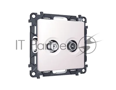Комплект механизма розетки TV оконечной + SAT 5-862MHz 3.5dB/950-2150MHz 3.5dB ALFA Жемчуг QUANT (AP2133, VM217) MA213310