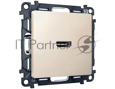 Комплект механизма розетки HDMI 2.0 ALFA Бежевый матовый 40V/500mA 2.0GHz 5-18Gbit/s QUANT (AP3340, VM222) MA334010