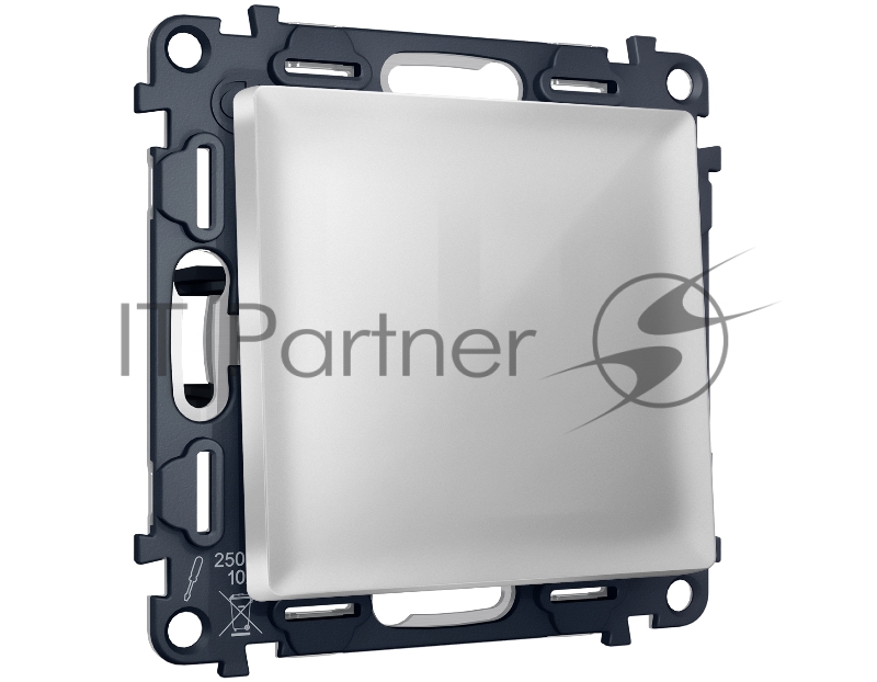 Комплект механизма 1-кл выключателя ALFA Серебро глянец QUANT (AP4010, VM101) MA401010