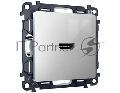 Комплект механизма розетки HDMI 2.0 ALFA Серебро глянец 40V/500mA 2.0GHz 5-18Gbit/s QUANT (AP4140, VM222) MA414010
