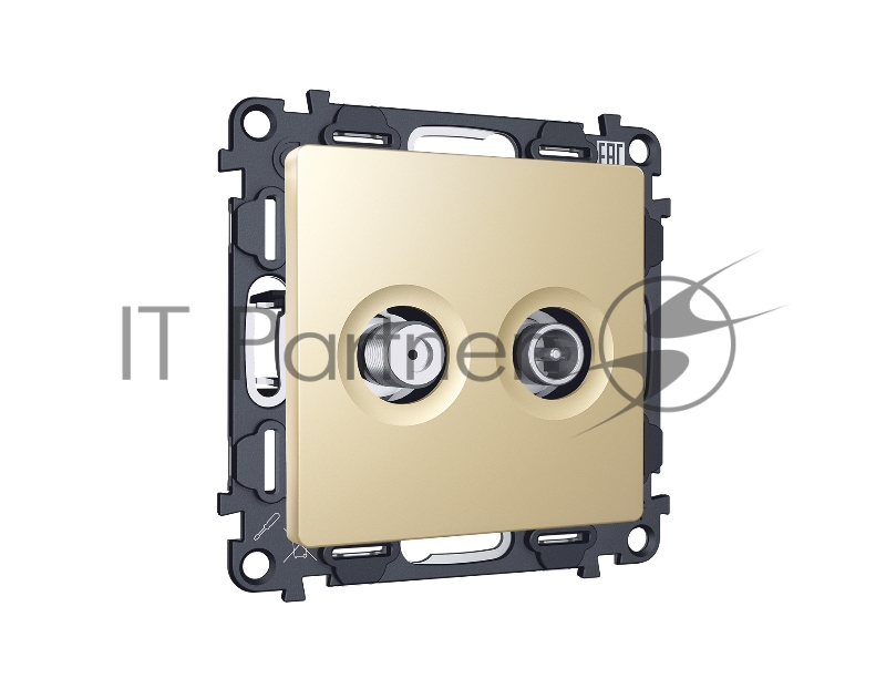 Комплект механизма розетки TV оконечной + SAT 5-862MHz 3.5dB/950-2150MHz 3.5dB ALFA Шампань QUANT (AP6133, VM217) MA613310