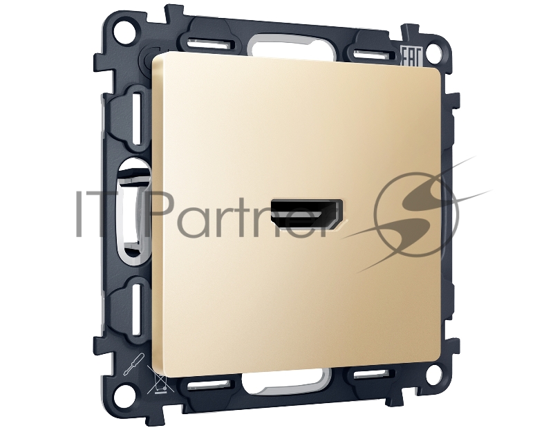 Комплект механизма розетки HDMI 2.0 ALFA Шампань 40V/500mA 2.0GHz 5-18Gbit/s QUANT (AP6140, VM222) MA614010
