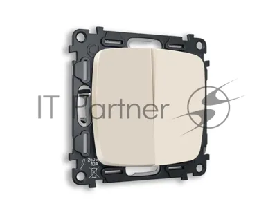 Комплект механизма 2-кл проходного выключателя OMEGA Бежевый матовый QUANT (OP3230, VM120) MO323020