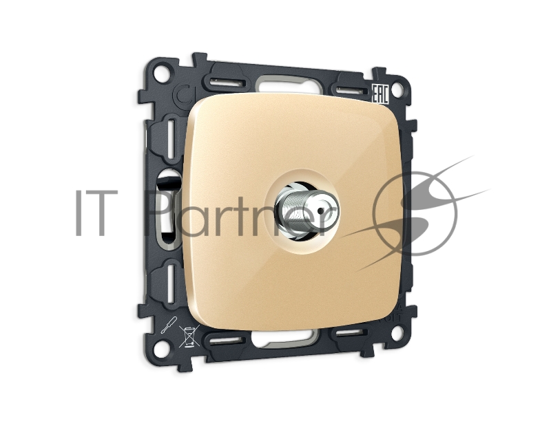 Комплект механизма TV розетки SAT 5-2400MHz 3.5dB OMEGA Шампань QUANT (OP6130, VM215) MO613050