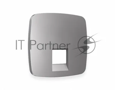 Лицевая панель OMEGA (Сталь матовый) для компьютерной/телефонной розетки RJ-45/RJ-11 QUANT OP5120