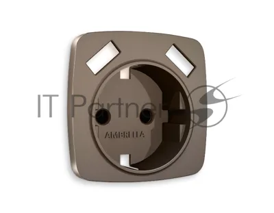 Лицевая панель OMEGA (Темная бронза матовый) для электрической розетки с/з со шторками 2USB A+A QUANT OP6390