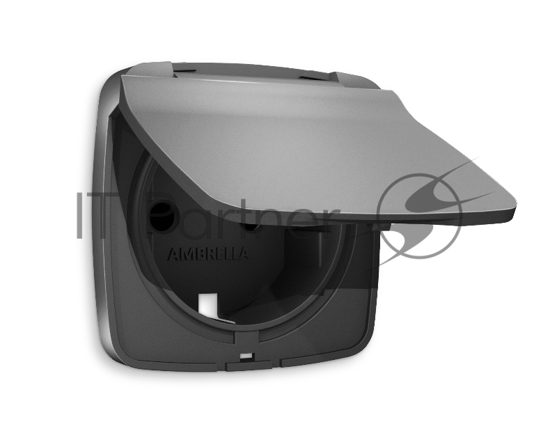 Лицевая панель OMEGA (Антрацит серый) для электрической розетки с/з со шторками и крышкой IP44 QUANT OP6580