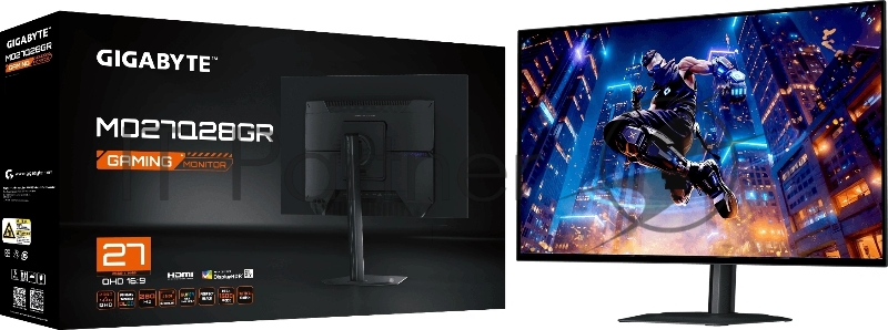 Монитор 27" Gigabyte MO27Q28GR OLED 2560x1440, 280 Гц, 0.03 мс, 16:9, 355 кд/м², DisplayPort, 2xHDMI, USB Type-C, HDR, виртуальный прицел, таймер, Flicker Free, Low Blue Light, встроенные динамики, черный