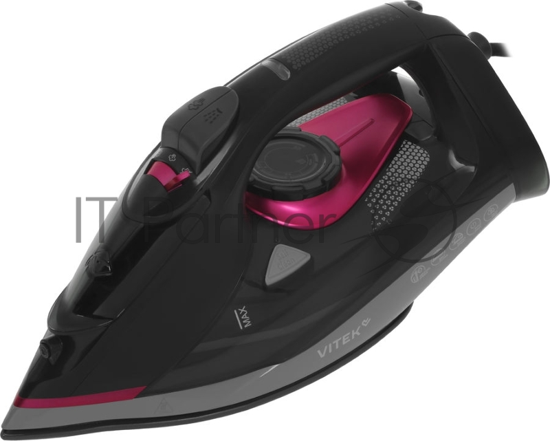 Утюг Vitek VT-IRN1203 черный, 2400 Вт, 23 г/мин, 150 г/мин, 430 мл