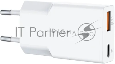Сетевое зарядное устройство Digma Pro DPW3A 30W 3A (PD+QC) USB-C/USB-A универсальное белый (DPW3A3GX11WH)